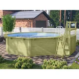 Karibu Pool Modell 2 Set inkl. Filteranlage Skimmer mit Sonnenterrasse
