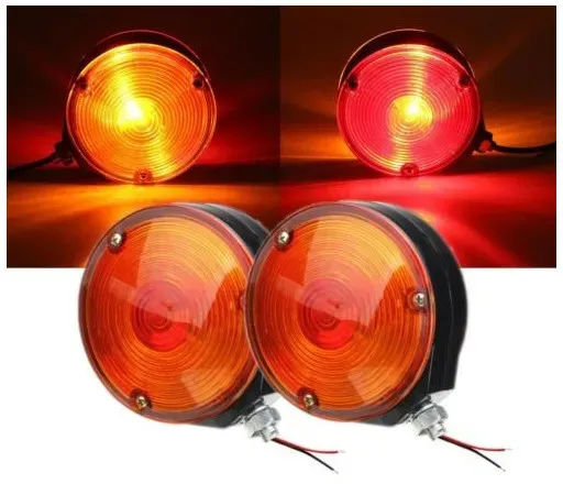 2er-Set LED-Begrenzungsleuchten 24V für Spiegel (Ohrringe) für Lkw Scania, Volvo, MAN, DAF in orange-rot