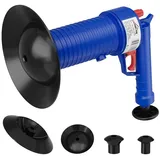 HOMELUX Reinigungs-Set Pressluft Rohrreiniger mit 4 Universal-Düsen, (Set, Einfache Bedienung), Reinigung mit Luftdruck blau