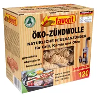 Favorit Feueranzünder (Holzwolle & Wachs), 120 Stück – ökologische