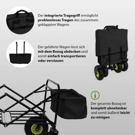 Trutzholm Bollerwagen faltbar mit Sonnendach grün/schwarz