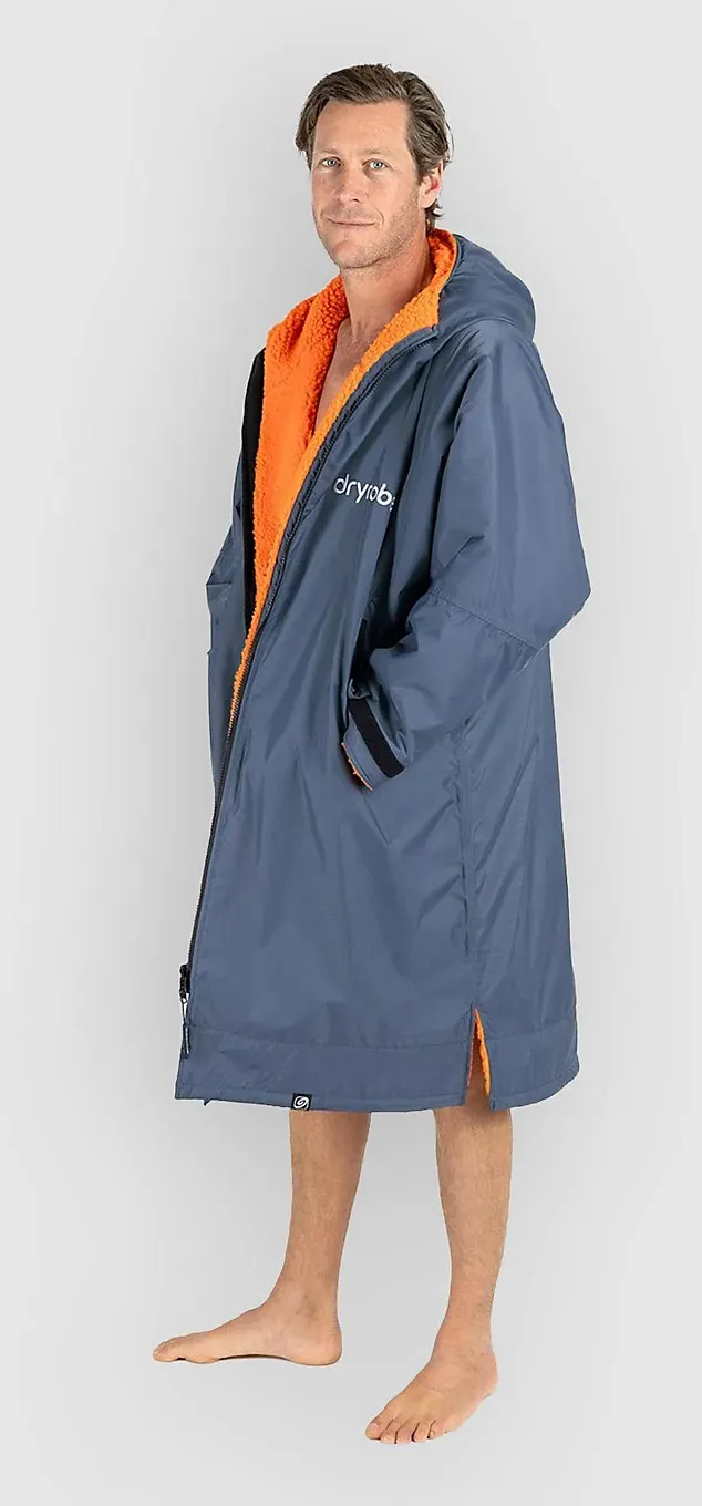 Dryrobe Advance Long Sleeve Surf Poncho grey orange Gr. S