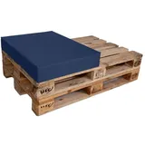 TexDeko Halbes Palettenkissen 60x80x12cm Loungekissen wasserabweisend waschbar (Blau)