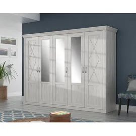 Forte Drehtürenschrank Kashmir 268 x 204,9 x 62,6 cm Weiß