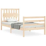 vidaXL Massivholzbett mit Kopfteil 90x200 cm 3194296