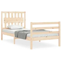vidaXL Massivholzbett 90 x 200 cm Braun