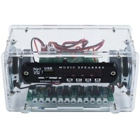 camister DIY-Bluetooth-Lautsprecher-Kit, LED-UKW-Radio, USB-Mini-Heim-Sound-VerstäRker mit Digitalanzeige, LöTprojekt (Transparent)
