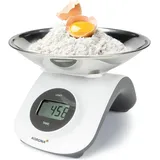 KORONA Küchenwaage KORONA Küchenwaage CLEO 76161 Batterielose Waage mit Wiegeschale, bis 5kg, Genauigkeit 1g, LCD-Display, TARE weiß