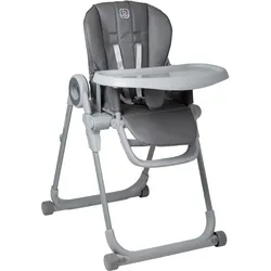 Hochstuhl BABYGO "Divan, grau", Baby, Gr. B/H/T: 58cm x 107cm x 58cm, grau (grau, grau), Aluminium, Kunststoff, Stühle Stuhl Hochstuhl, platzsparend zusammenklappbar