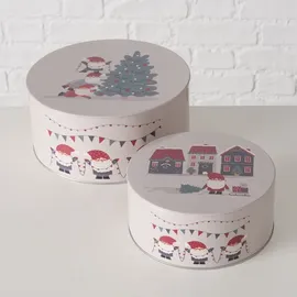 Boltze Dosen zur Aufbewahrung MONTI Ø 16-20 cm 2-tlg. beige