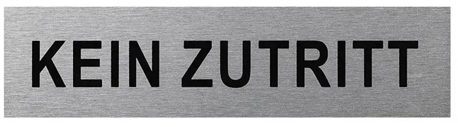 ProPlus SF_972089 Aluminium Türschild "Kein Zutritt" 160x40mm Tür Schild