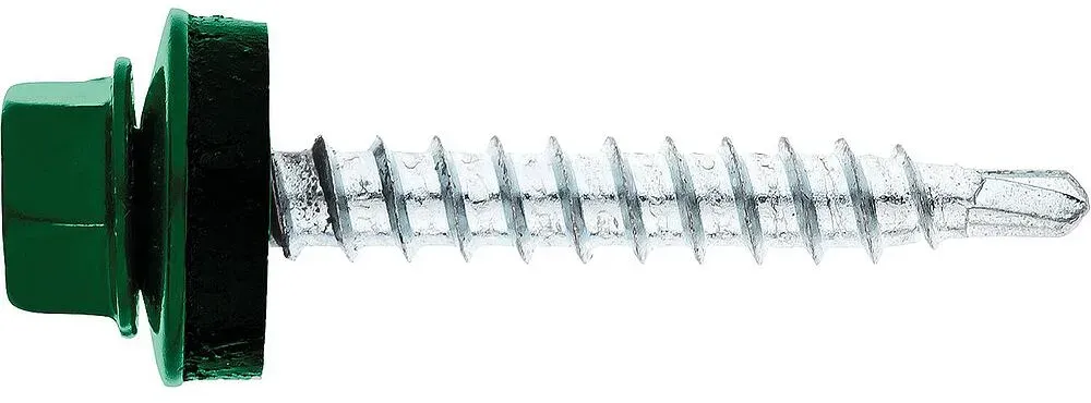 Fassadenschraube MFI Twistec® Colorhead 4,8X35 RAL 6020 VPE: 100 verarb. mit Steckschlüssel 451M8P
