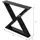 ML-Design 2 Stück Tischbeine 43 x H40 cm Tischkufen X-Form aus Stahl Schwarz