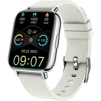 JUNG UAUE Smartwatch Damen & Herren Fitnessuhr, mit Bluetooth Smartwatch (4,29 cm/1,69 Zoll) 7 Tage Akku, 100+ Trainingsmodi, mit Android / iOS - Grau