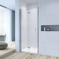 AQUALAVOS Duschtrennwand Drehfalttür Nische 90x197cm Nano Beschichtung Duschtür Echtglas