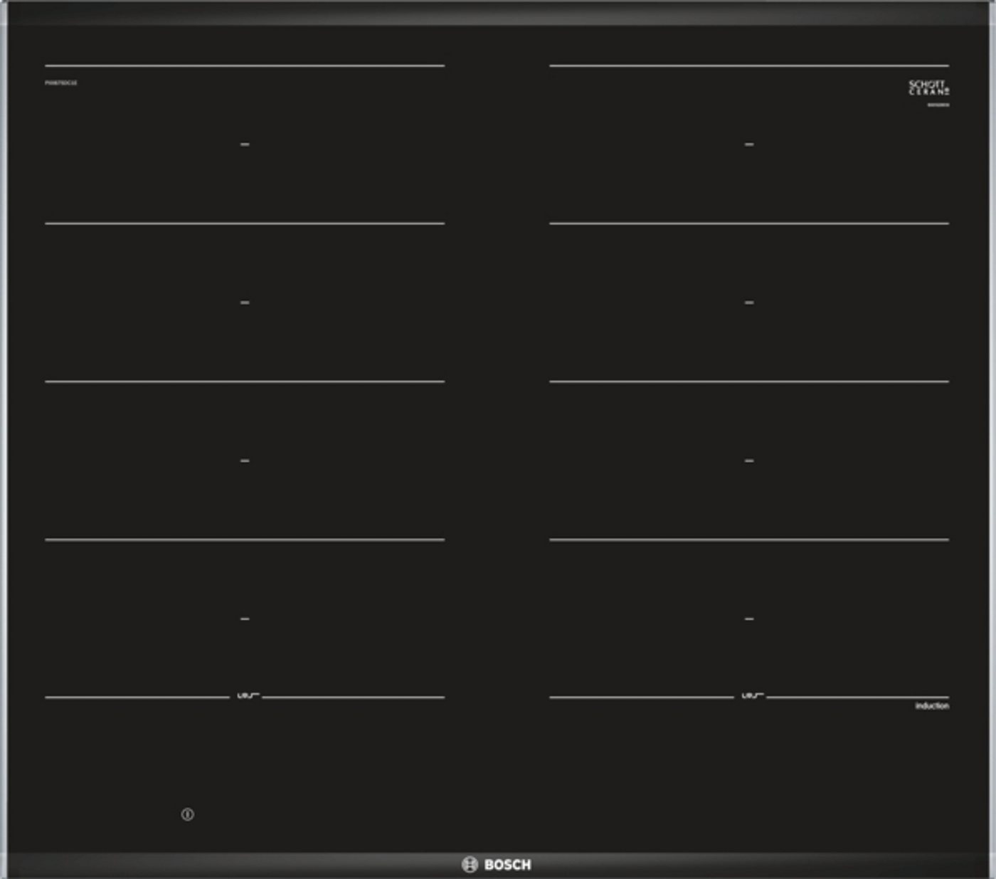 BOSCH Induktions-Kochfeld PXX675DC1E, Schwarz, Mit Rahmen aufliegend schwarz