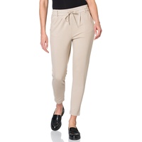 Only Damen Elegante Stoffhose | Poptrash Paperback Stretch Pants | Tunnelzug & Gürtelschlaufen ONLPOPTRASH, Farben:Beige, Größe:XL / 34L