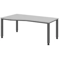 Bümö Schreibtisch Grau, Nachbildung, Rechteckig, 180x74x100 cm FSC Mix,