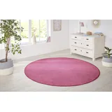 HANSE HOME Nasty Teppich Rund – Wohnzimmerteppich Flauschiger Kurzflor Einfarbig Unifarben für Esszimmer, Wohnzimmer, Kinderzimmer, Flur, Schlafzimmer, Küche – Uni Rosa, Pink, 200cm