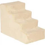 4-stufige Hundetreppe, Katzentreppe, Rutschfeste Leiter, Abnehmbarer Und Waschbarer Bezug, 60 X 35 X 44 Cm, Beige
