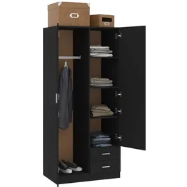 vidaXL Drehtürenschrank 80 x 180 x 52 cm schwarz