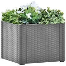 vidaXL Garten-Hochbeet mit Selbstbewässerungssystem Grau 43x43x33 cm