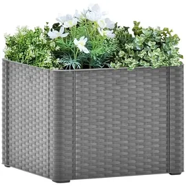 vidaXL Garten-Hochbeet mit Selbstbewässerungssystem Grau 43x43x33 cm