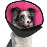 CITÉTOILE Halskrause Hund, Bequem Schutzmaßnahmen Schutzkragen Hund, Einstellbar Hundekragen, Vorbeugung von Biss- und Halskrause Leckwunden, Rosagrau, XL