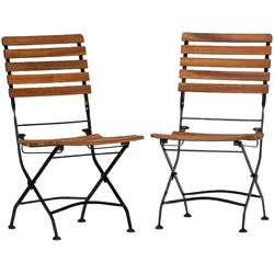 Gartensessel 2er-Set Acamp klappbar Holz/Metall