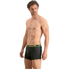 Head Herren Boxershorts im Pack - Basic, Baumwoll Stretch, einfarbig Anthrazit/Gelb L