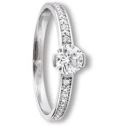 Goldring ONE ELEMENT "Zirkonia Ring aus 333 Weißgold" Gr. 54, silber, Fingerringe, Damen, 54,mit Zirkonia, Weißgold 333, Damen Gold Schmuck