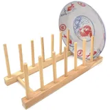 Bambus Holz Geschirrkorb Holz Küchenablage Gestell für Geschirrplatte Schüssel T