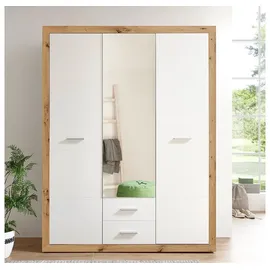 Die Möbelfundgrube Drehtürenschrank STONE 151 x 198 x 55 cm Weiß