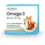 Dr. Böhm Omega 3 Junior Direkt Sticks: Zur Unterstützung des Gehirns & Immunsystems, mit Omega-3, Vitamin C und D, für Kinder & Erwachsene, 30 Sticks