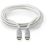 Nedis CCTB64020AL20 USB 3.2 Gen 2x2 USB C Stecker | 4K@60Hz | 20 Gbps | Vergoldet | 2.00 m USB4 2 m, 100w 60hz - Silver