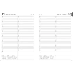 2025 ADINA Buchkalender A4 schwarz 1 Tag auf 1 Seite auch sonntags Balacron-Einband dickes 80g Papier