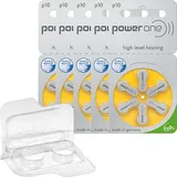 30 Varta Power One Hörgerätebatterien PR70 gelb 10 + Transportbox f. 2 Zellen