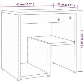 vidaXL Nachttisch Grau Sonoma 40x30x40 cm Holzwerkstoff