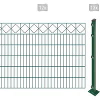 Arvotec Doppelstabmattenzaun EASY 120 zum Aufschrauben "Karo" mit Zierleiste, (Set, 25-St), Zaunhöhe 120 cm, Zaunlänge 2 - 60 m grün 24 m x 120 cm