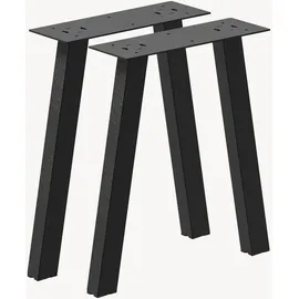 [en.casa] Tischgestell-Set, Schwarz Metall, 38x40x3 cm Esszimmer, Tische, Esstische, Tischsysteme, Tischgestell