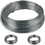 Relaxdays 3er Set Bindedraht verzinkt Silber