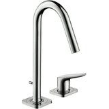 Hansgrohe Axor Citterio M 2-Loch Waschtischarmatur 160 mit Zugstangen-Ablaufgarnitur - Edelstahl