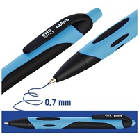 Otto Office Kugelschreiber Active, mit Druckmechanik und Taschenclip blau