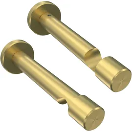 Interdeco GARDINENSTANGE Prestige Luino 240 cm (geteilt in 2 x 120 cm), 1-läufig (ohne Ringe), 20 mm Ø Messing-Optik