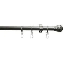 GARDINIA Gardinenstangen-Set Kugel Ø 19 mm Länge 220 cm Edelstahl-Optik