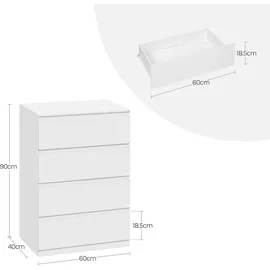 Woltu Kommode 60 x 90 x 40 cm Weiß