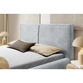 Selsey Doppelbett Farese - Bett mit Polsterrahmen, Cordbezug 140 cm, hellgrau - Hellgrau