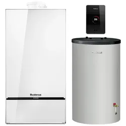 Gasbrennwertgerät GB182i, 14kW, Buderus, mit Warmwasserspeicher S120, 120l, Erdgas E, TC100, weiß