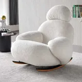 Weißes Schaukelstuhl Design Luxuriös Möbel Wohnzimmer Modernes Sessel