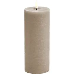 Uyuni LED Stumpenkerze 7,8x20cm melted rustic sandstone